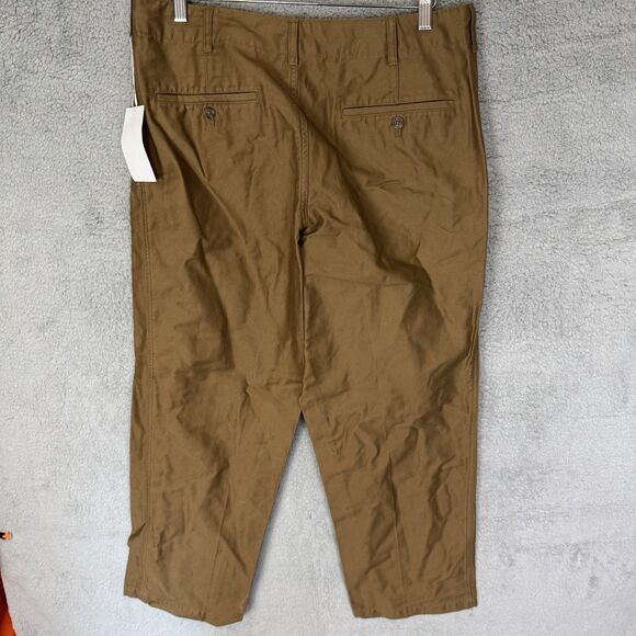 S Uniqlo U Pants Mens 35x29 Brown Khaki Straight Leg 100% Cotton NWT - Picture 8 of 12